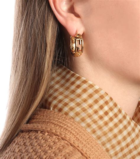 fendi f earings|Fendi baguette hoop earrings.